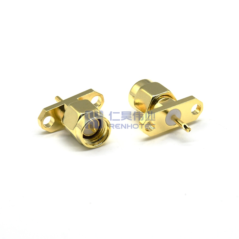 SMA Connector Male Straight Plug PCB Mount Two Flange 50 Ohm - RHT-612-0219 - Image 2