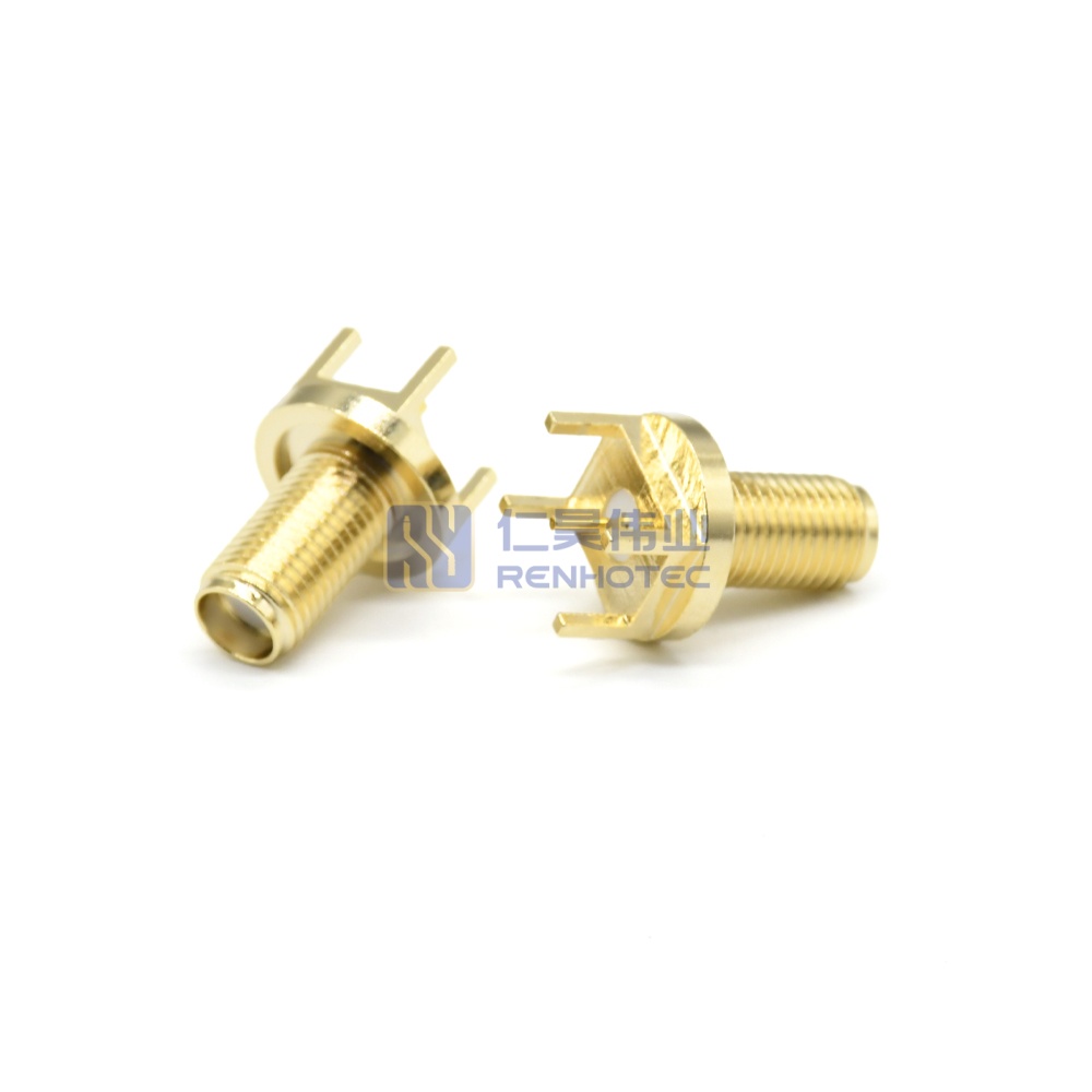SMA Connector Straight Female Jack PCB Mount Through Hole 50 Ohm - RHT-612-0326