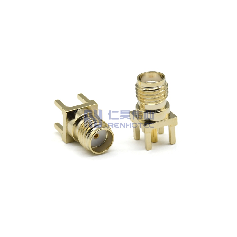 SMA Connector Straight Female Jack PCB Mount Through Hole 50 Ohm - RHT-612-0008