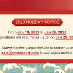 2023 Chinese New Year Holiday Notice