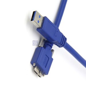 USB 3.0 Plug to Micro B Cable with Screw Lock for Industry Camera 1m