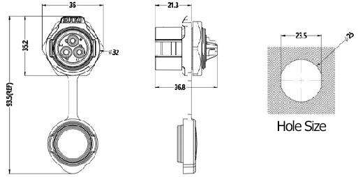 RK24 Bulkhead Socket