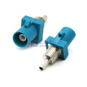Fakra Male Cable Mount Crimp Threaded Crescent Groove