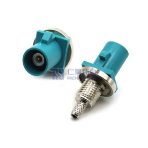 Waterproof Fakra Z Male Cable Mount Crimp Threaded Crescent Groove GMSL Compatible