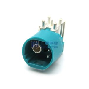 Fakra+2P Short Body Right Angle Male Connector Through Hole GMSL Compatible