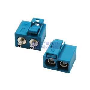 FakraTwin Female Connector Short Body Cable Mount Crimp GMSL Compatible