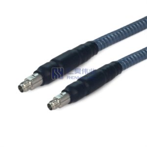 2.4mm Female to 2.4mm Female with 147A Coax Cable, EHF, SS Interlocked Hose w/ PU Jacket