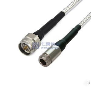 N Male to N Female with 210P Coax Cable, SHF, SS Interlocked Hose