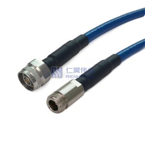 N Male to N Female with 205A Coax Cable, SHF, PU Jacket Over Braid SS Spiral