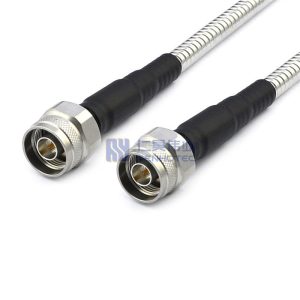 N Male to N Male with 205A Coax Cable, SHF, SS Interlocked Hose