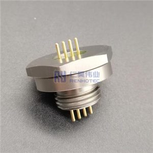 Glass to Metal Sealed Hermetic Circular Electrical Feedthrough Connector - RHT-10235-04P