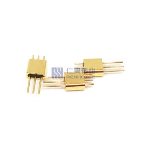 3Pin Kovar Alloy Hermetic Glass to Metal Seal Connectors High Precision
