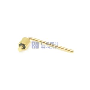 Right Angle Glass to Metal Seal Feedthrough Gold Wire Bonding Single Pin