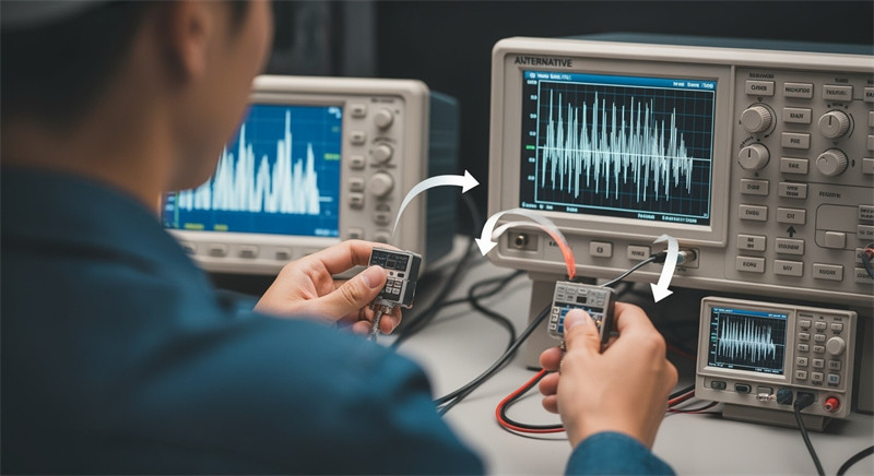 An engineer carefully considers which high-frequency connector to use with expensive test equipment, highlighting the difference between SMA and 3.5mm connectors.