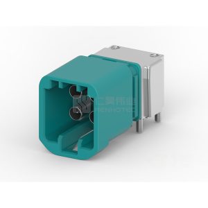 Cable-to-Board, Shielded, Horizontal, 2 Position, Board Mount, A Code, 4 mm Centerline, Signal, Data Connectivity Headers