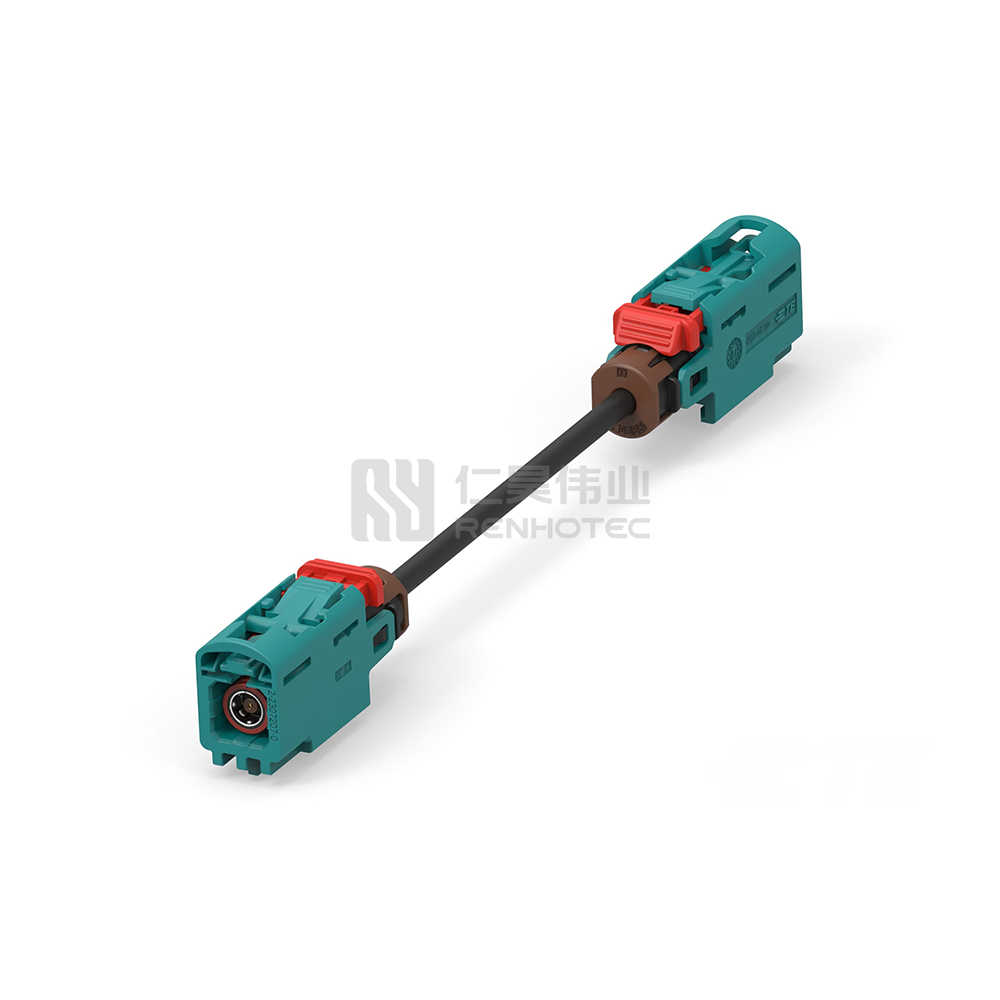 MATE-AX to FAKRA Cable Assembly,0.3 m, Black Cable, 6 GHz, 50 ohm, PVC Jacket, 3.3 mm Diameter, MATE-AX Jack End A, FAKRA Jack End B
