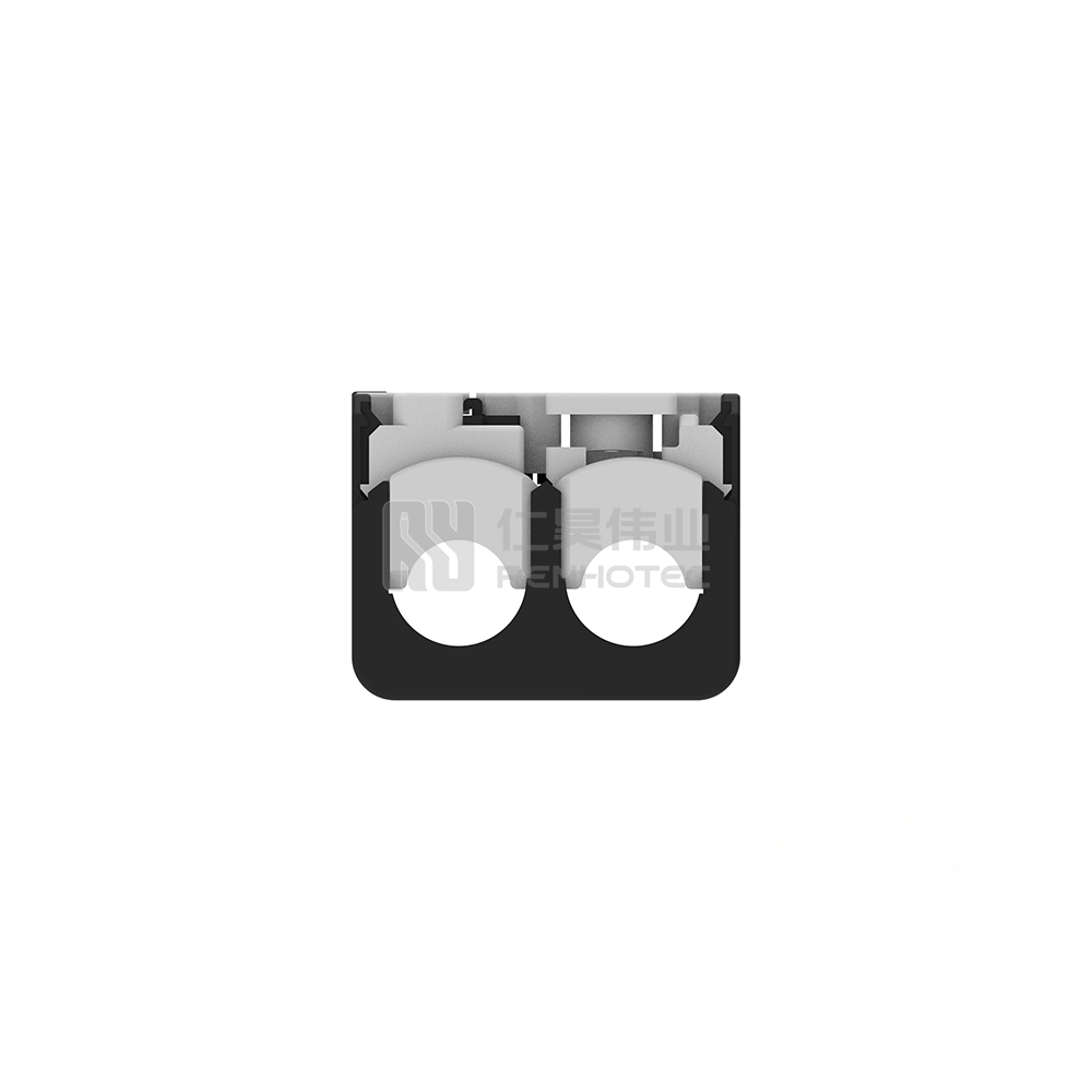 Wire-to-Wire, 90° Cable Exit, 2 Position, B Code, Housing for Female Terminals, 8 mm Centerline, Crimp, FAKRA, Data Connectivity Housings - Image 4