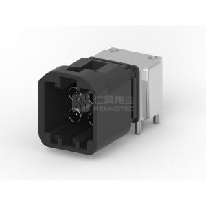 Wire-to-Board, Shielded, Horizontal, 4 Position, Board Mount, A Code, 4 mm Centerline, Signal, Data Connectivity Headers