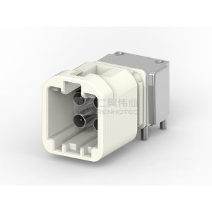 Wire-to-Board, Shielded, Horizontal, 4 Position, Board Mount, A Code, 4 mm Centerline, Signal, Data Connectivity Headers