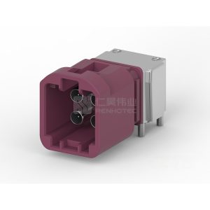 Wire-to-Board, Shielded, Horizontal, 4 Position, Board Mount, A Code, 4 mm Centerline, Signal, Data Connectivity Headers