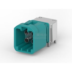 Wire-to-Board, Shielded, Horizontal, 4 Position, Board Mount, A Code, 4 mm Centerline, Signal, Data Connectivity Headers