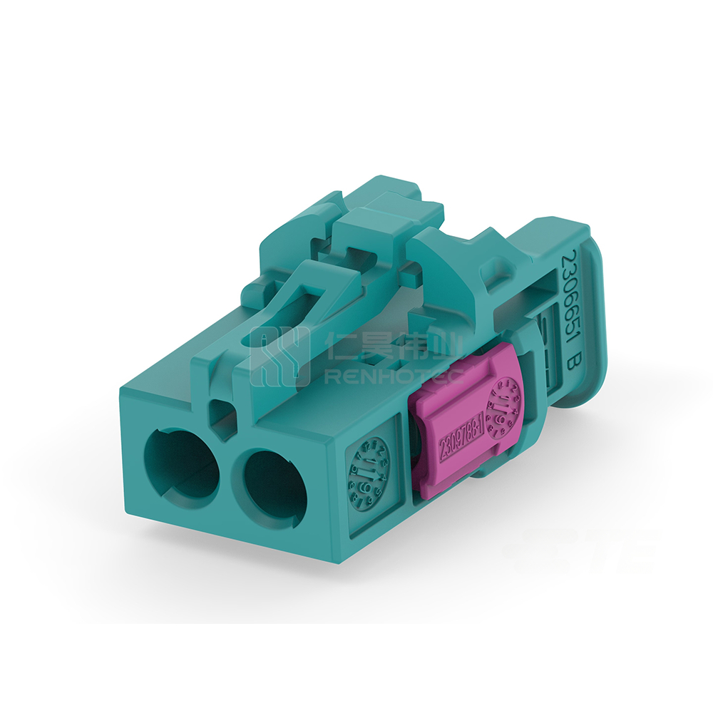 Cable-to-Cable, 180° Cable Exit, 2 Position, A Code, Housing for Female Terminals, 4 mm Centerline, Crimp, Data Connectivity Housings