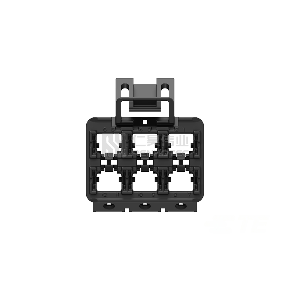 Wire-to-Wire, 180° Cable Exit, 12 Position, A Code, Housing for Female Terminals, 7.8 mm Centerline, Crimp, Data Connectivity Housings - Image 3