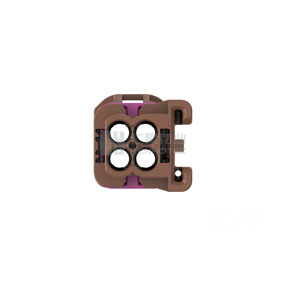 Cable-to-Cable, 180° Cable Exit, 4 Position, F Code, Housing for Male Terminals, 4 mm Centerline, Crimp, Signal, Data Connectivity Housings - Image 2