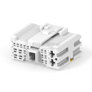 12 V, 22 Position, Automotive Housing for Male Terminals, Wire-to-Wire, White, Wire & Cable, Power & Signal, Cable Mount (Free-Hanging), FAKRA