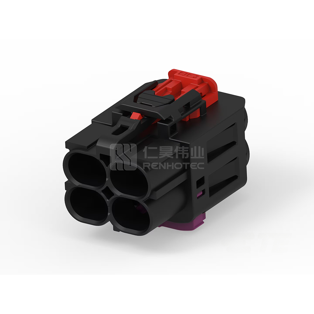 Cable-to-Cable, 180° Cable Exit, 4 Position, A Code, Housing for Female Terminals, 8 mm Centerline, Crimp, Data Connectivity Housings