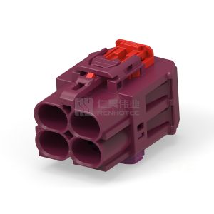 Cable-to-Cable, 180° Cable Exit, 4 Position, D Code, Housing for Female Terminals, 8 mm Centerline, Crimp, Data Connectivity Housings