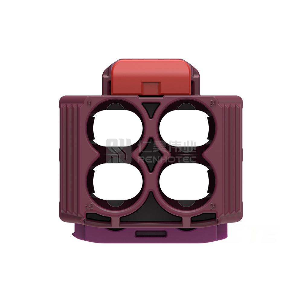 Cable-to-Cable, 180° Cable Exit, 4 Position, D Code, Housing for Female Terminals, 8 mm Centerline, Crimp, Data Connectivity Housings - Image 3