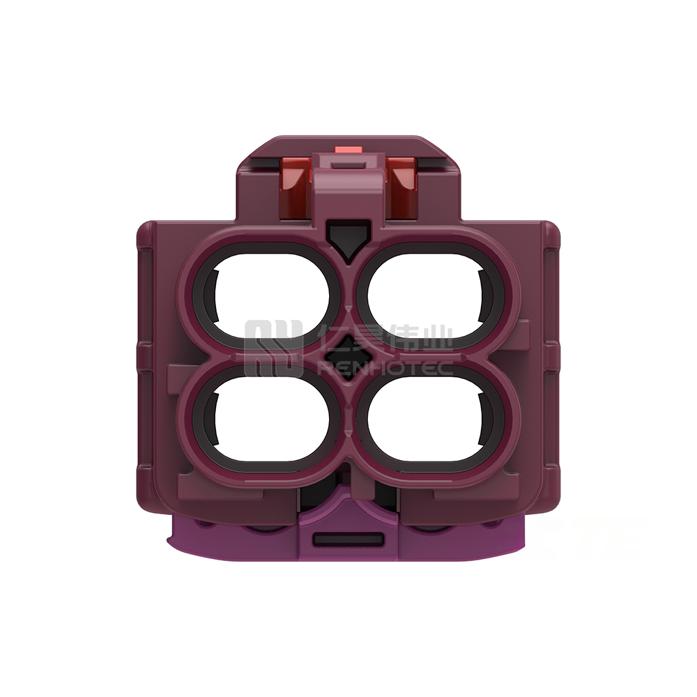 Cable-to-Cable, 180° Cable Exit, 4 Position, D Code, Housing for Female Terminals, 8 mm Centerline, Crimp, Data Connectivity Housings - Image 4