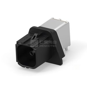 Cable-to-Board, Sealable, Shielded, Right Angle, 4 Position, Board Mount, A Code, 5 mm Centerline, Signal, Data Connectivity Headers