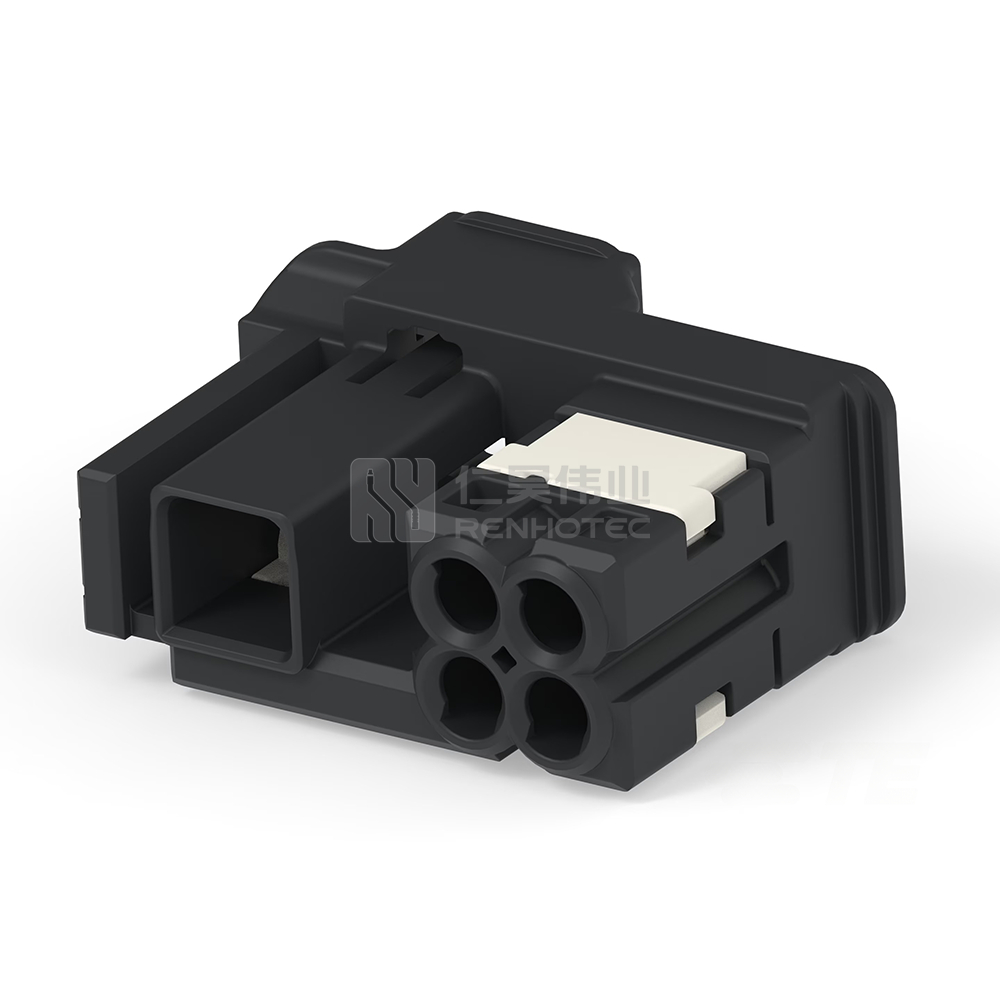 Cable-to-Board / Wire-to-Board, 180° Cable Exit, 4 Position, Housing for Female Terminals, 4 mm Centerline, Crimp, Data Connectivity Housings