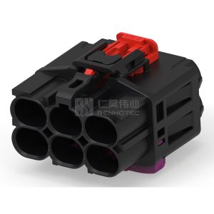 Cable-to-Board / Cable-to-Cable, 180° Cable Exit, 6 Position, A Code, Plug, 8 mm Centerline, Crimp, Data Connectivity Housings