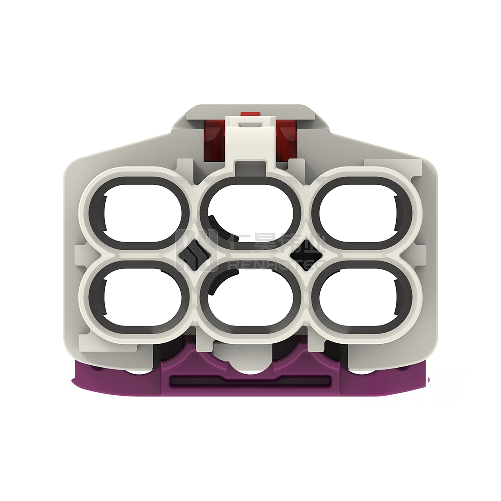 Cable-to-Board / Cable-to-Cable, 180° Cable Exit, 6 Position, B Code, Plug, 8 mm Centerline, Crimp, Data Connectivity Housings - Image 4