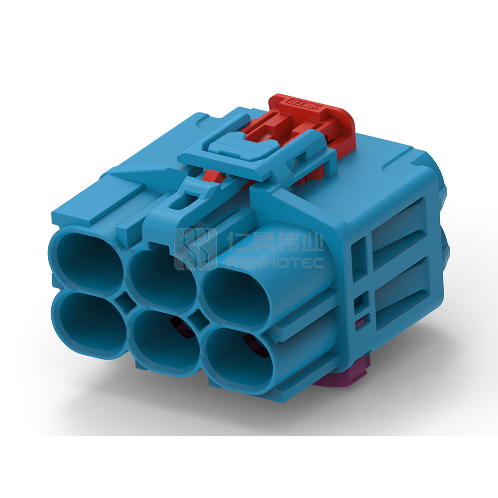 Cable-to-Board / Cable-to-Cable, 180° Cable Exit, 6 Position, C Code, Plug, 8 mm Centerline, Crimp, Data Connectivity Housings