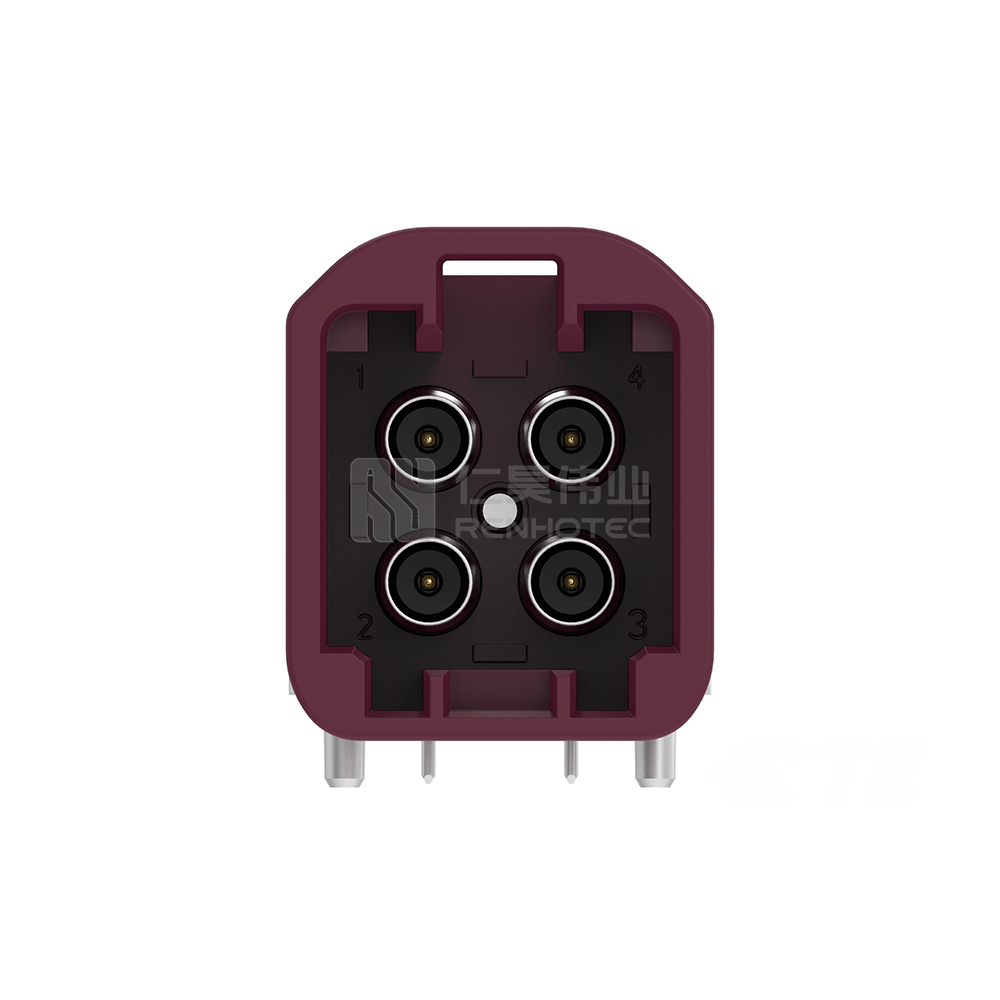 Cable-to-Board, Shielded, Horizontal, 4 Position, Board Mount, D Code, 4 mm Centerline, Signal, Data Connectivity Headers - Image 5