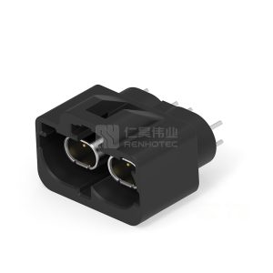 Cable-to-Board, Shielded, Vertical, 4 Position, Board Mount, A Code, 2 mm Centerline, Data Connectivity Headers