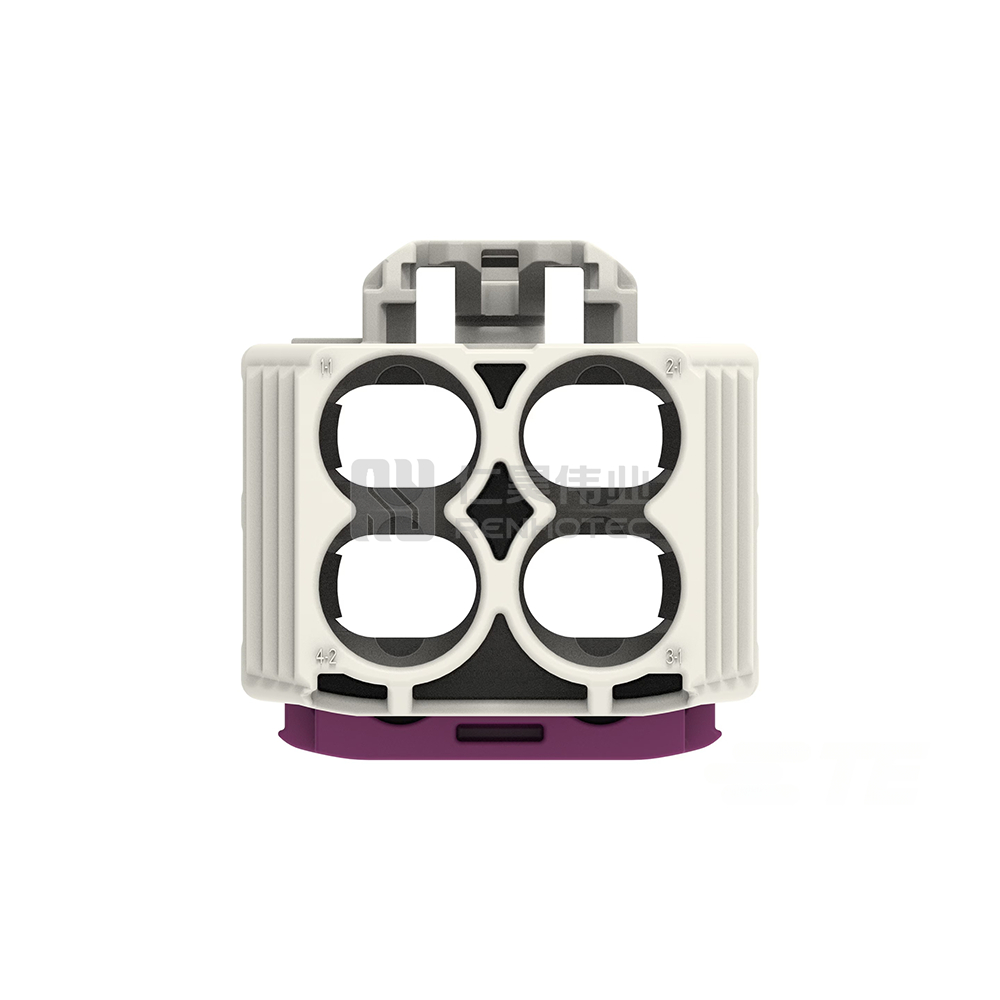 Cable-to-Cable, 180° Cable Exit, 4 Position, B Code, Housing for Female Terminals, 8 mm Centerline, Crimp, Data Connectivity Housings - Image 4