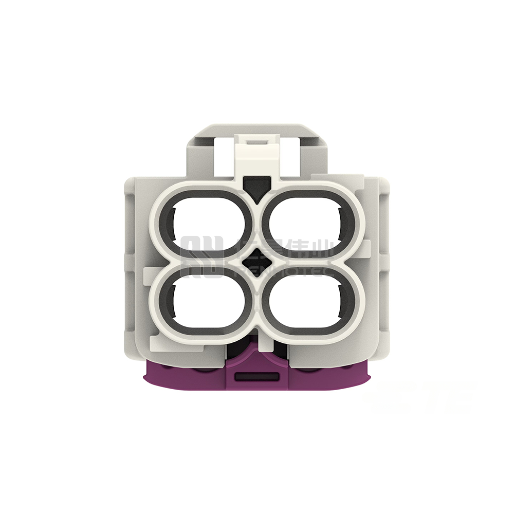 Cable-to-Cable, 180° Cable Exit, 4 Position, B Code, Housing for Female Terminals, 8 mm Centerline, Crimp, Data Connectivity Housings - Image 5