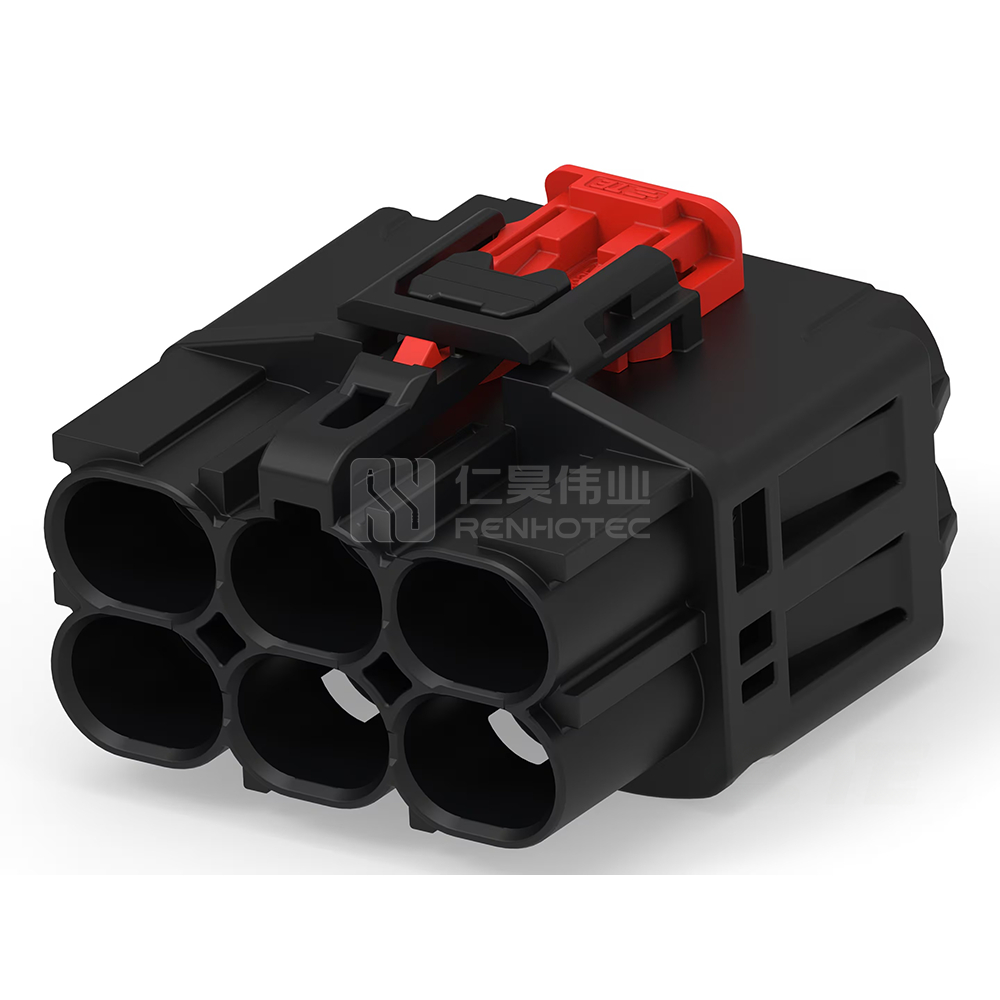 Cable-to-Board / Cable-to-Cable, 180° Cable Exit, 6 Position, A Code, Plug, 8 mm Centerline, Crimp, Data Connectivity Housings