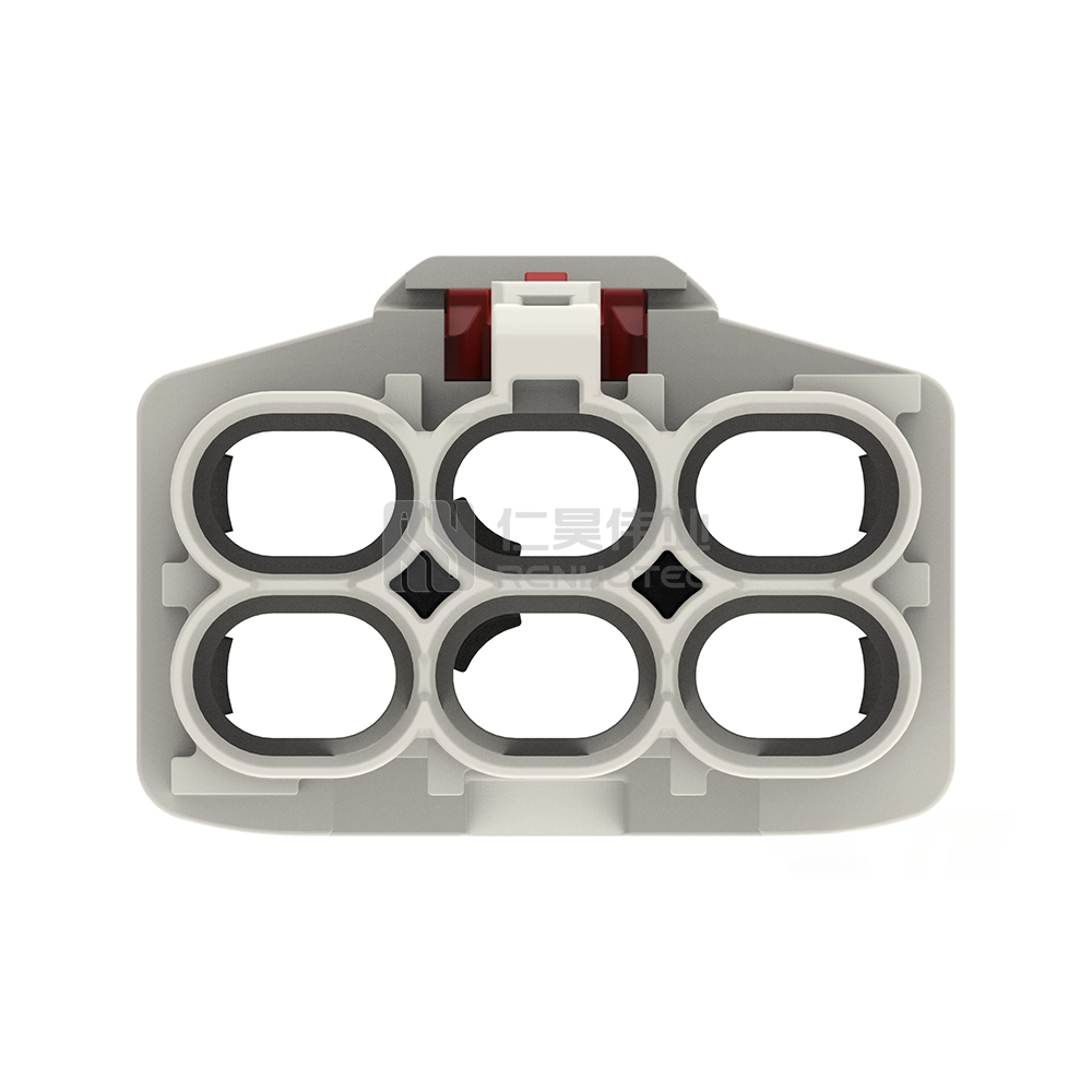 Cable-to-Board / Cable-to-Cable, 180° Cable Exit, 6 Position, B Code, Plug, 8 mm Centerline, Crimp, Data Connectivity Housings - Image 4
