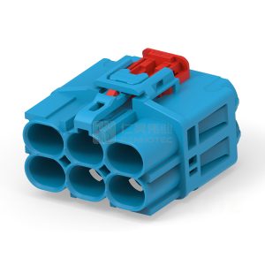Cable-to-Board / Cable-to-Cable, 180° Cable Exit, 6 Position, C Code, Plug, 8 mm Centerline, Crimp, Data Connectivity Housings