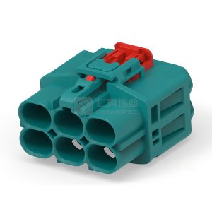 Cable-to-Board / Cable-to-Cable, 180° Cable Exit, 6 Position, Z Code, Plug, 8 mm Centerline, Crimp, Data Connectivity Housings