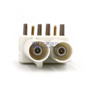 Dual Fakra Male B Code R/A PCB Mount Connector