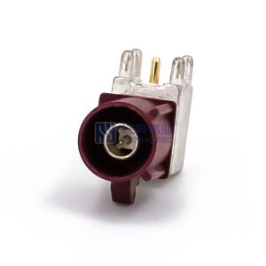 Short Fakra D Code Male R/A PCB Mount Connector