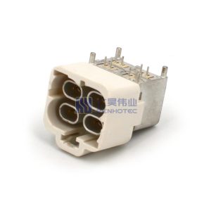 Four Port HMTD Male B Code R/A PCB Mount Connector