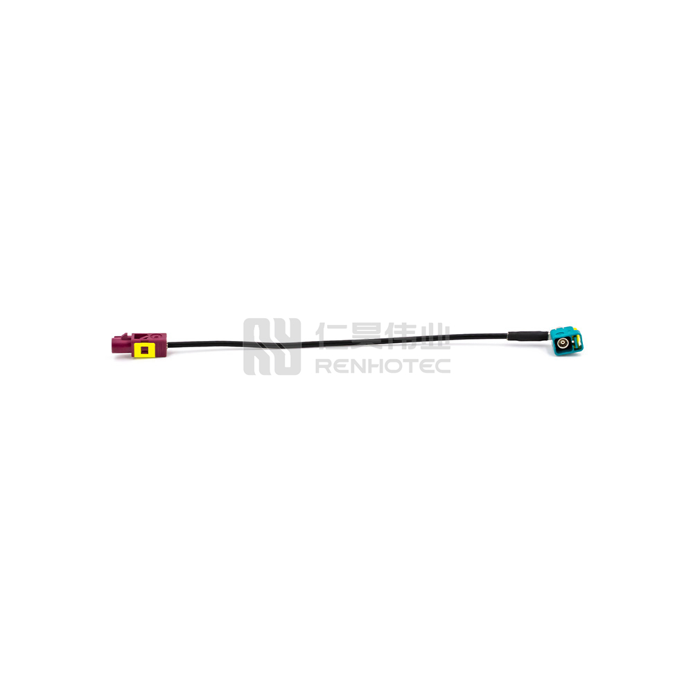 Waterproof FAKRA Cable R/A Fakra Female to Straight Fakra Male Connector